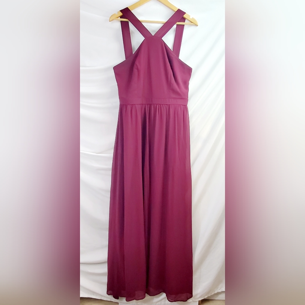Lulu's Halter Strappy cut out Neck Maroon/Purple Dress XL